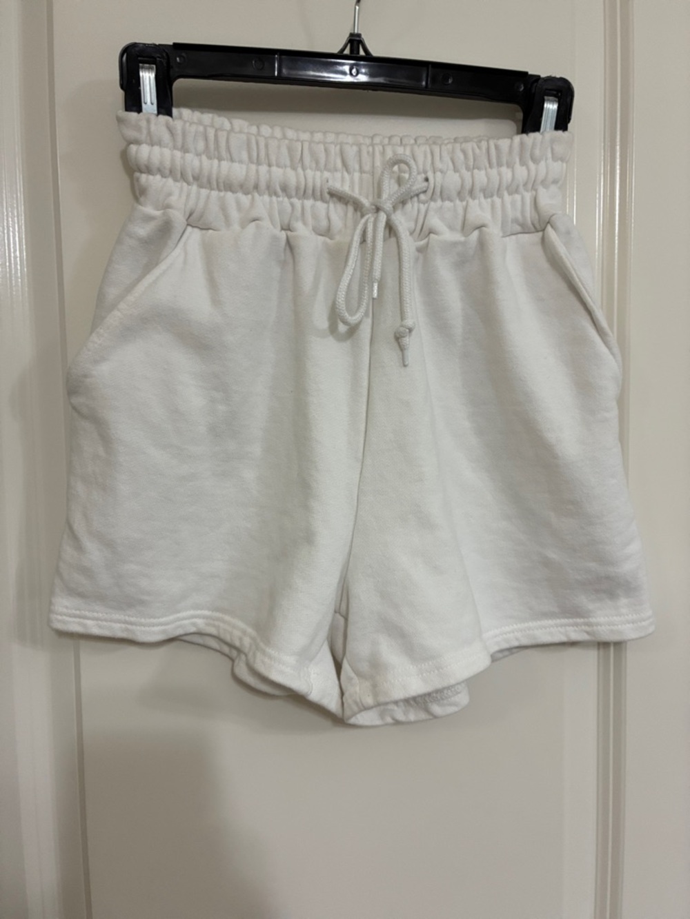 Tiya Women's White Drawstring Lounge Shorts